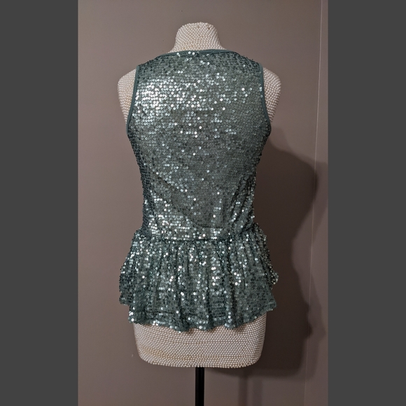 Aqua sequin top - Picture 2 of 2